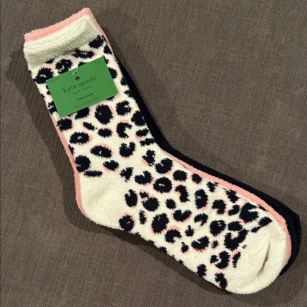 KATE SPADE Home Socks Cozy Socks Animal Print 3 Pairs NWT